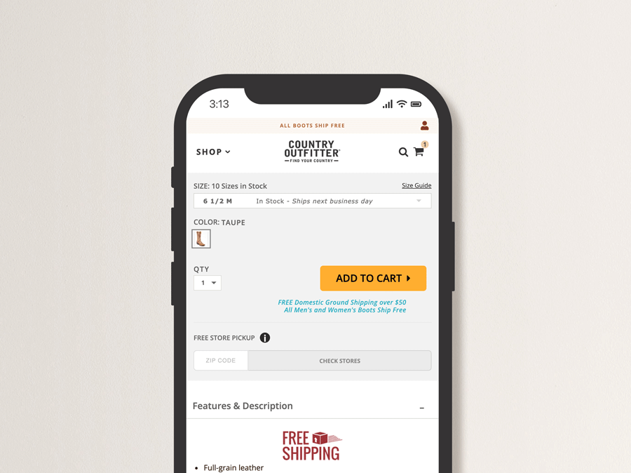 animation of buying online pick up in store flow